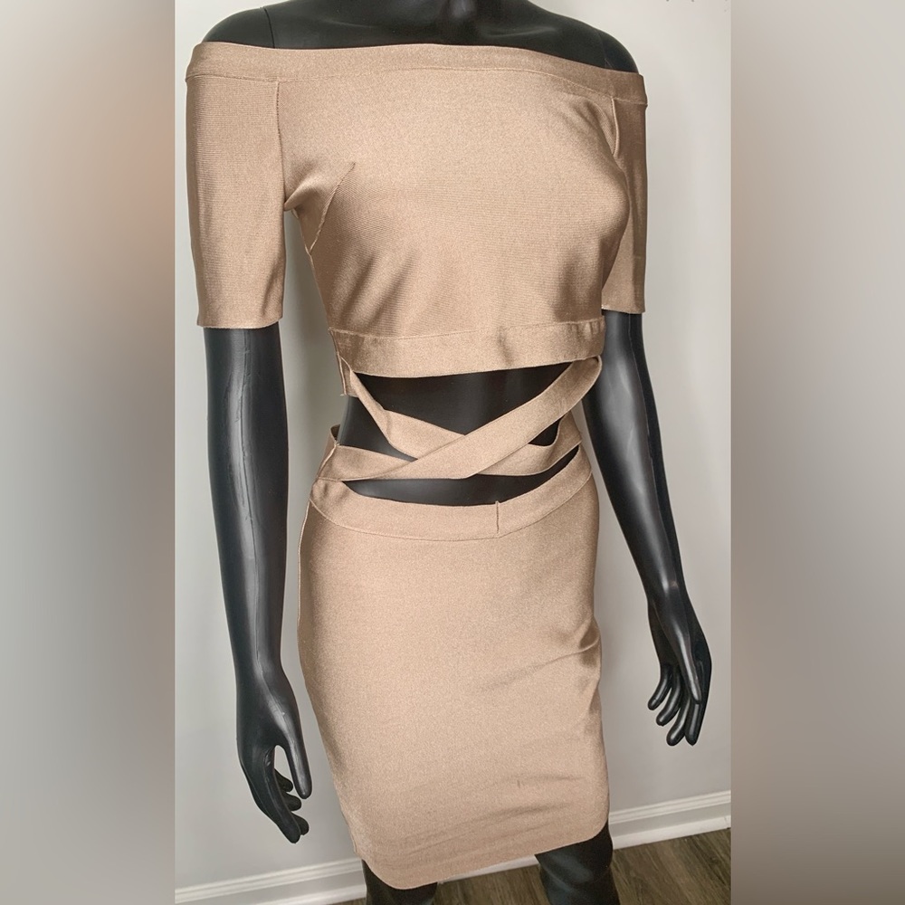WOW Couture Chic Caramel Bandage Dress